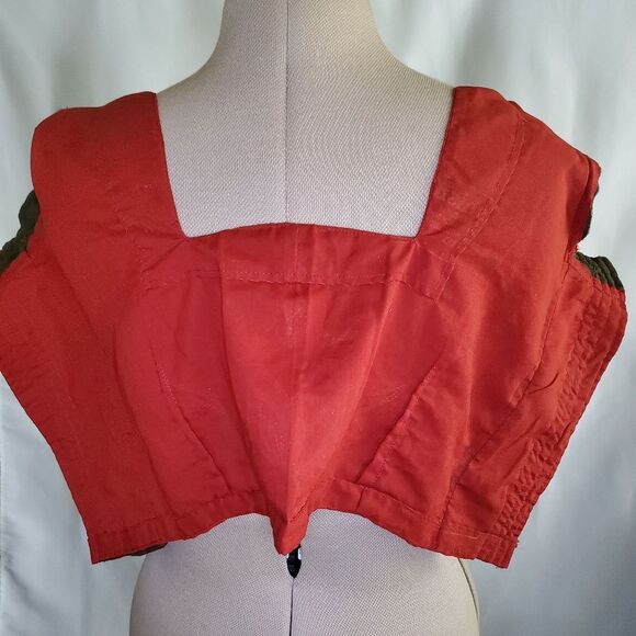 Handmade Women’s Saree & Choli Small Red Brown Silver Gold Embroidered Sequins - Picture 11 of 11